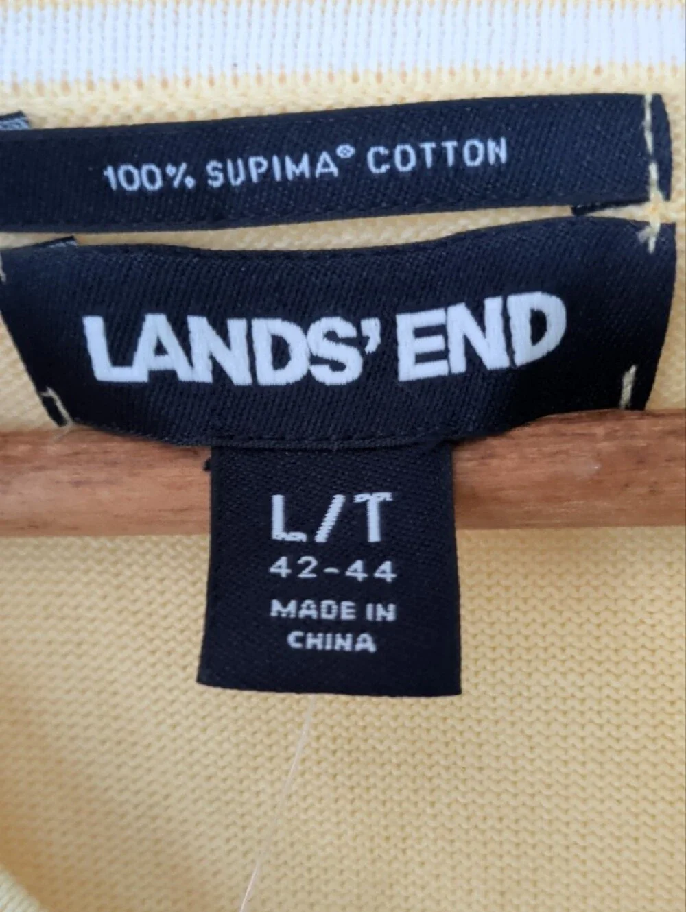 Lands' End Men's V-Neck Sweater in Pale Yellow